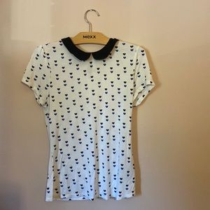 Heart Collared T-shirt